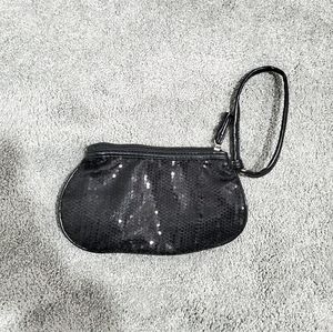 Black sequin wristlet